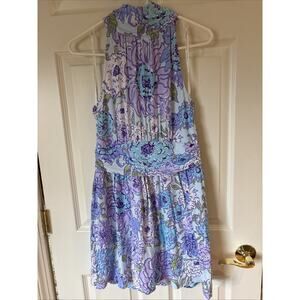 LILLY PULITZER Wyota Skirted Romper purple blu New tag $158 let it Gogh floral M